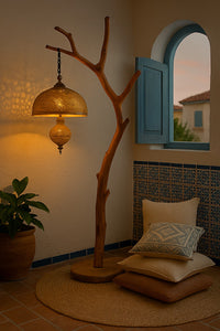 Palestinian Olive Wood Lamp Tulkarm