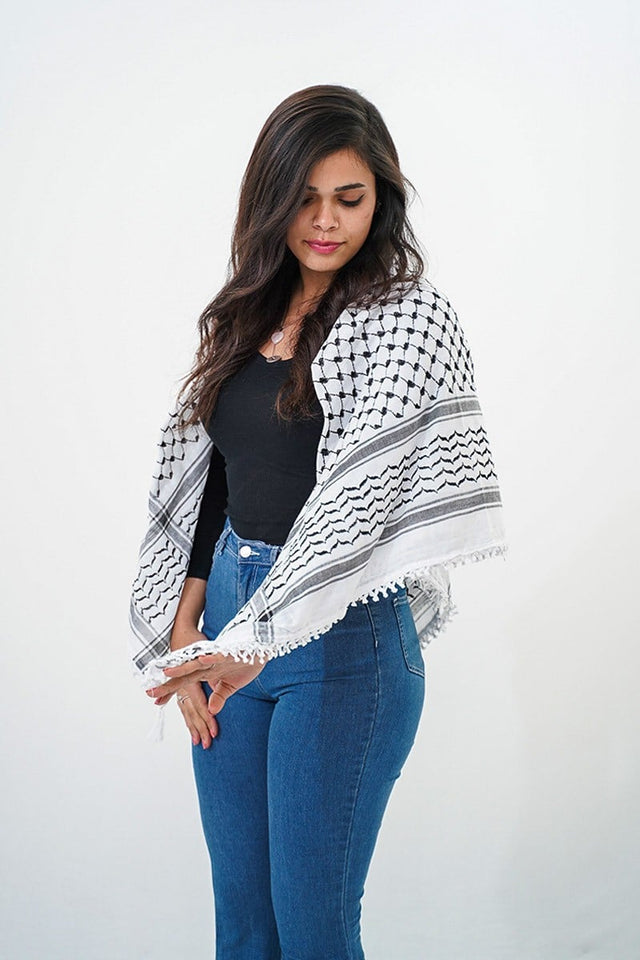 Black & White Original Kufiya - PALESTINIAN KUFIYA®