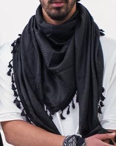 Pure Black Kufiya - PALESTINIAN KUFIYA®
