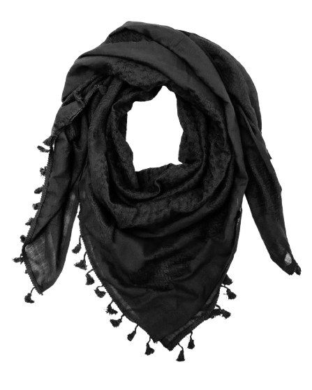 Pure Black Kufiya - PALESTINIAN KUFIYA®