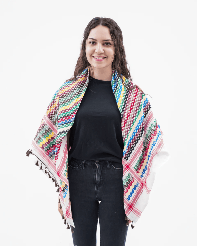Rainbow Kufiya - PALESTINIAN KUFIYA®