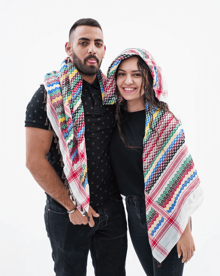Rainbow Kufiya - PALESTINIAN KUFIYA®